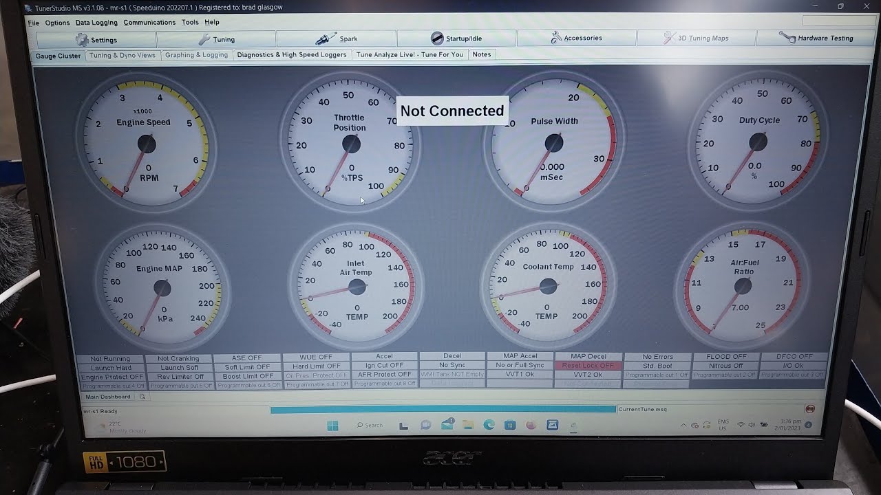 Speeduino firmware update process.