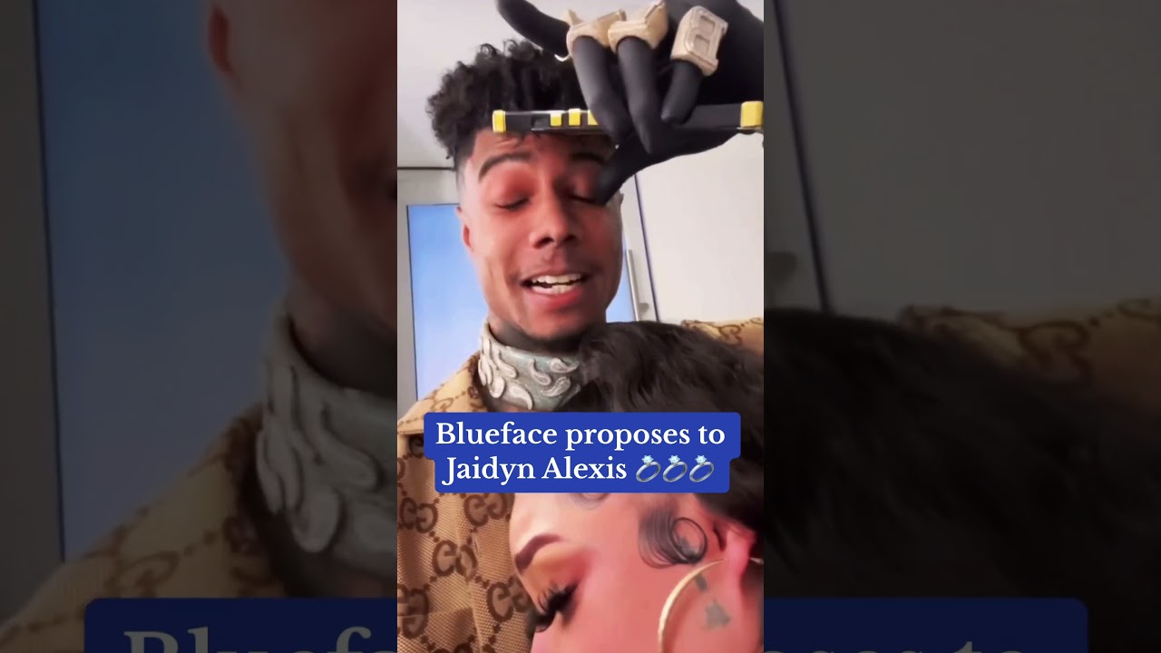 Blueface & Jaidyn emotional after they get engaged #blueface #jaidynalexis #bluefacebaby