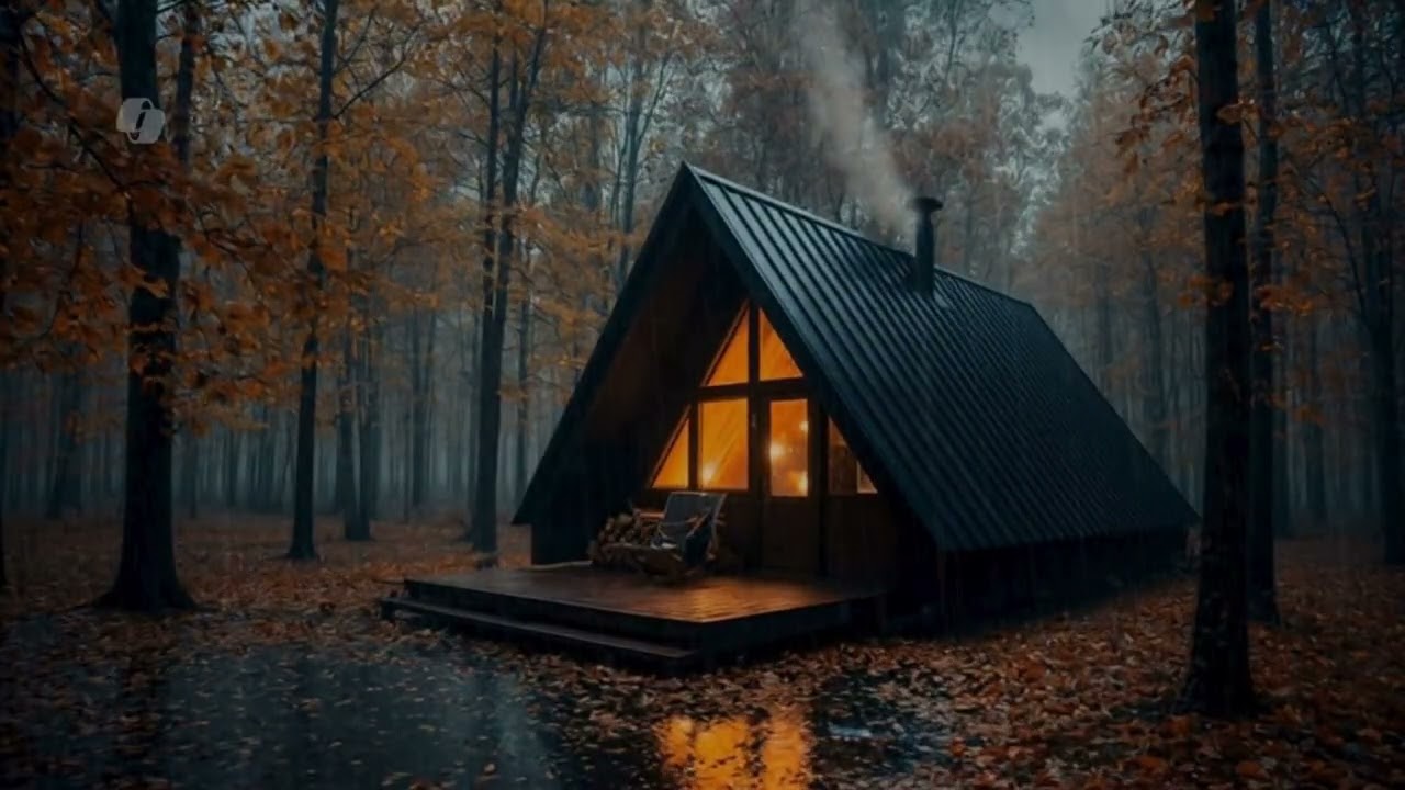 A-Frame Cabin in Heavy Rain & Thunder | Storm Ambience for Sleep & Focus