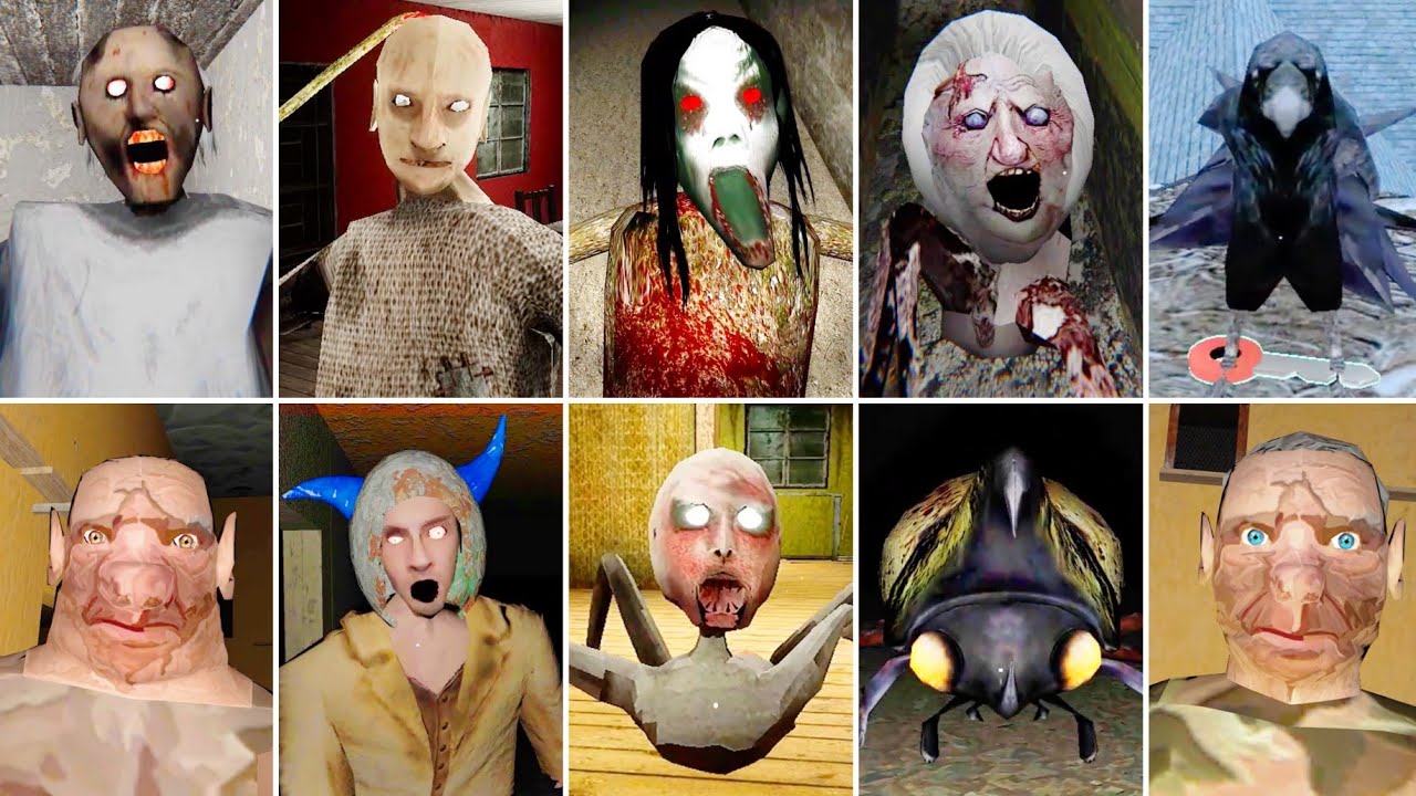 All DVloper Games Enemies And Pets Jumpscares | Granny 1 2 3, Slendrina Series, The Twins &+