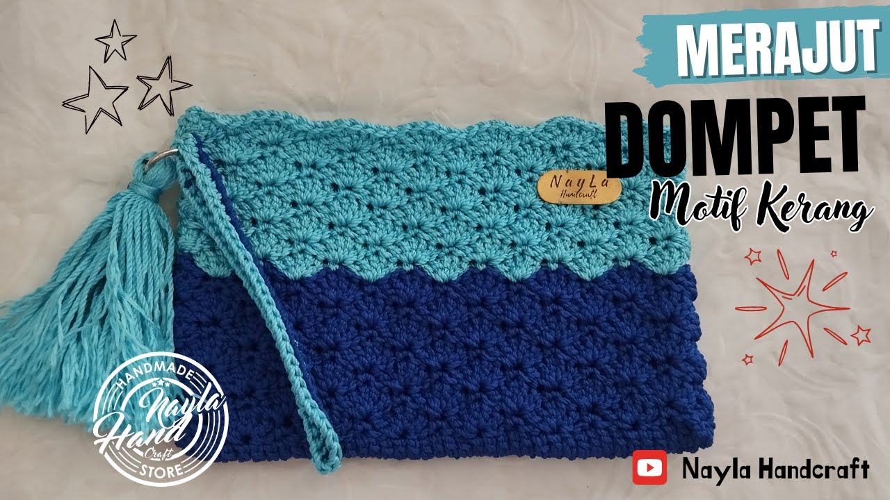 Tutorial Merajut Dompet Motif Kerang | Pemula