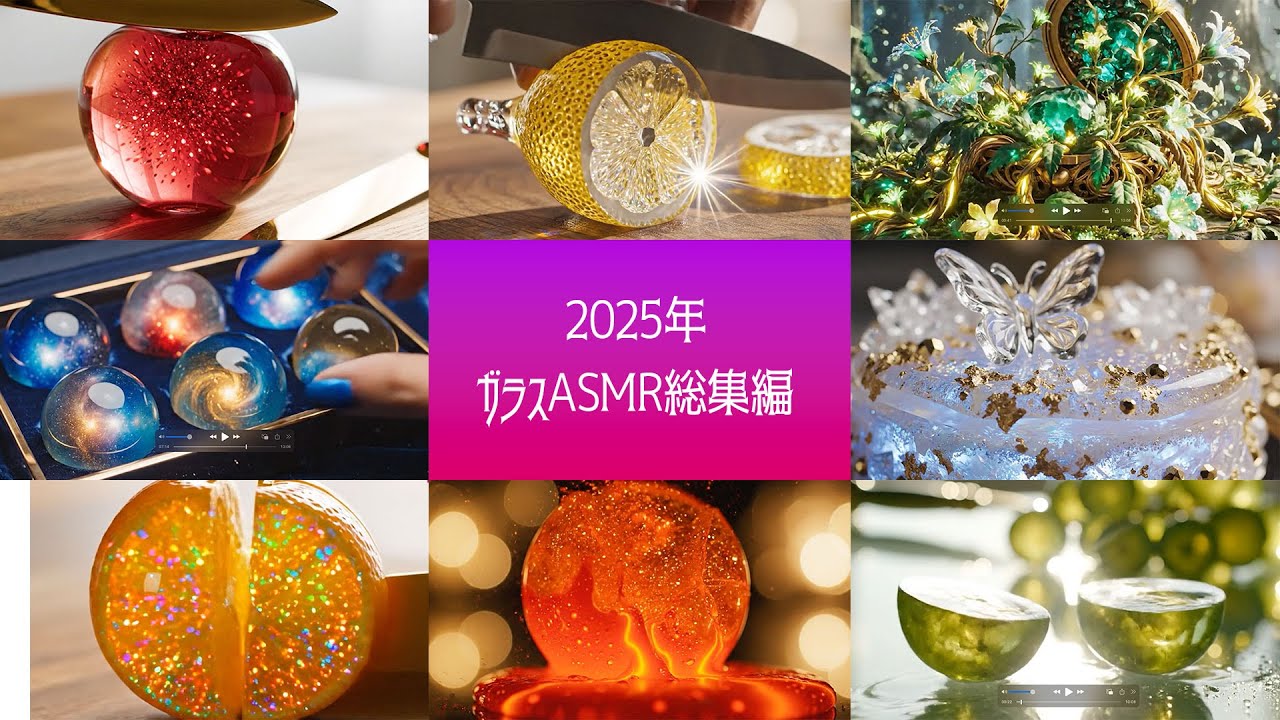 【ASMR】ガラスASMR特集2025まとめ10分　#asmr #ai #asmr  #幻想