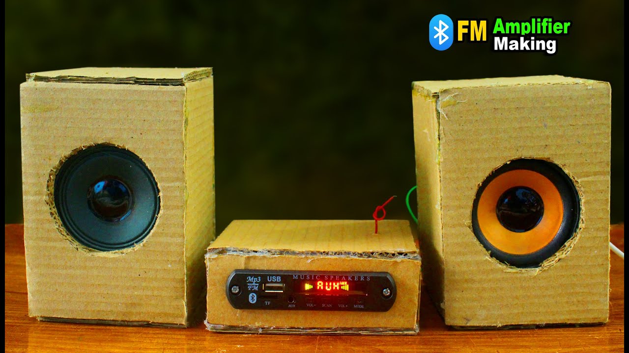 How to make Bluetooth Amplifier at home Using Cardboard - Making Cardboard Bluetooth Amplifier