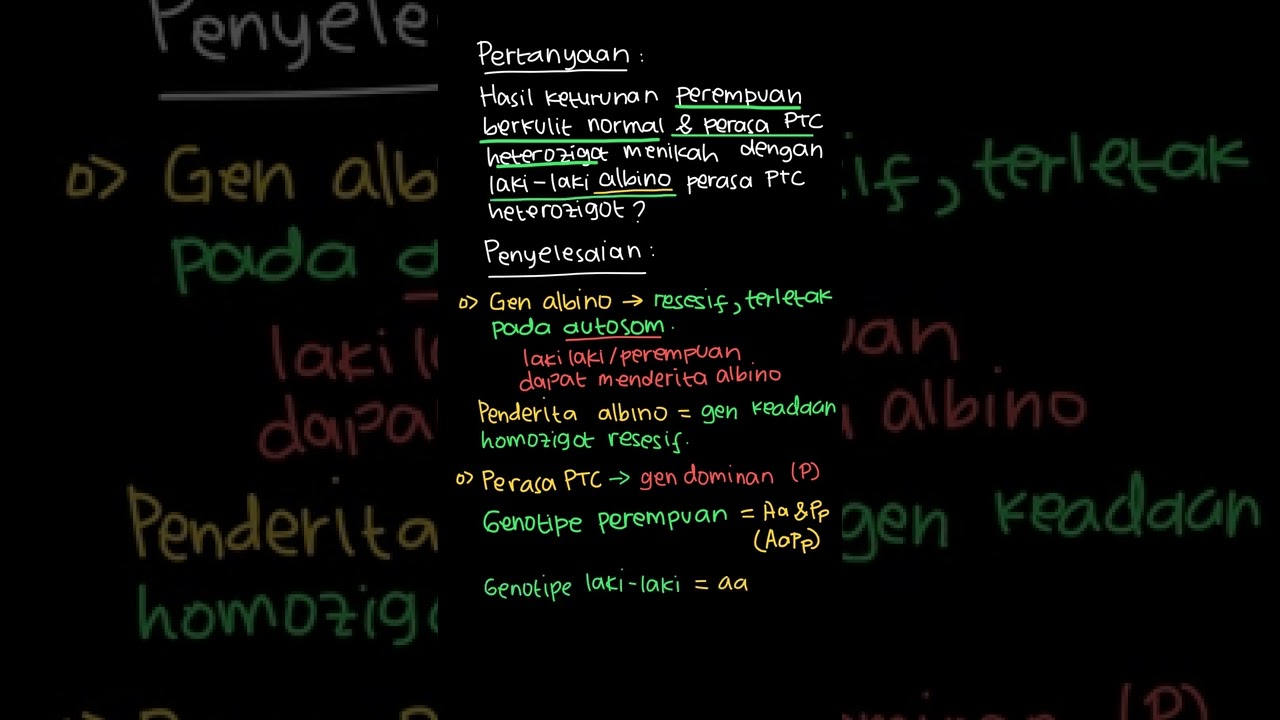 Perempuan berkulit normal heterozigot dan ... | PR Biologi Untu | Kelas 12 | 7 | Biologi