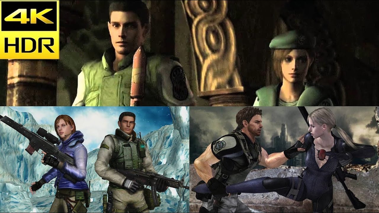 CHRIS REDFIELD & JILL VALENTINE ALL SCENES. UMBRELLA CHRONICLES(INCLUDING RE1R)/RESIDENT EVIL 5.