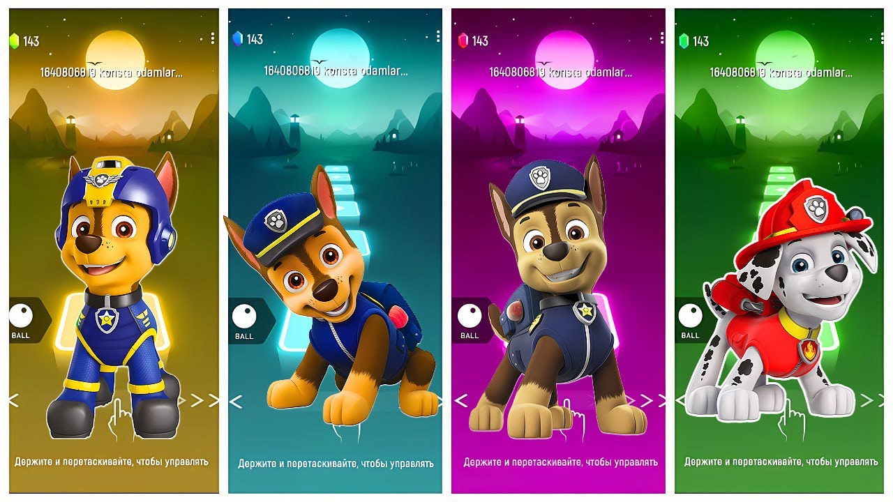 📹 PAW Patrol's Chase 🆚 Chase 🆚 Chase 🆚 Marchall and Friends 🎶 Tiles Hop EDM Rush #tileshop