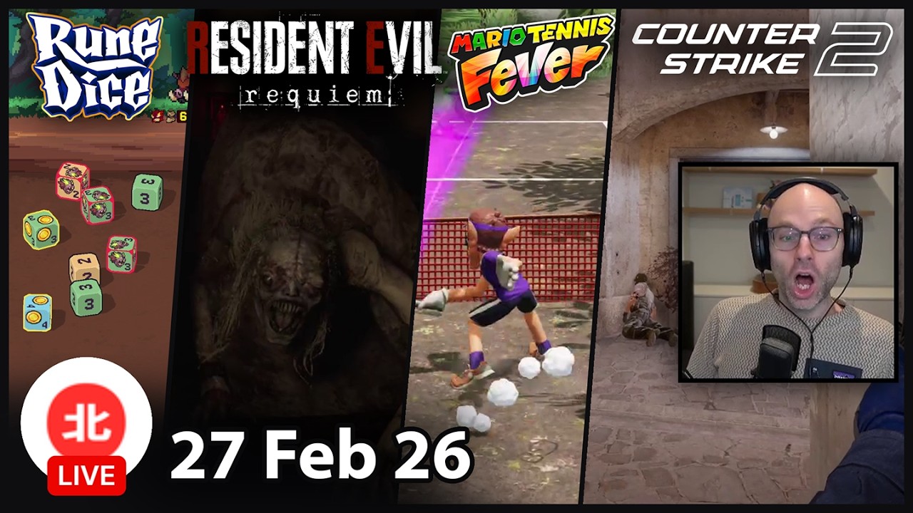 Rune Dice / Resident Evil Requiem / Mario Tennis / CS2 - 27 Feb 2026 - Unofficial Northernlion VOD