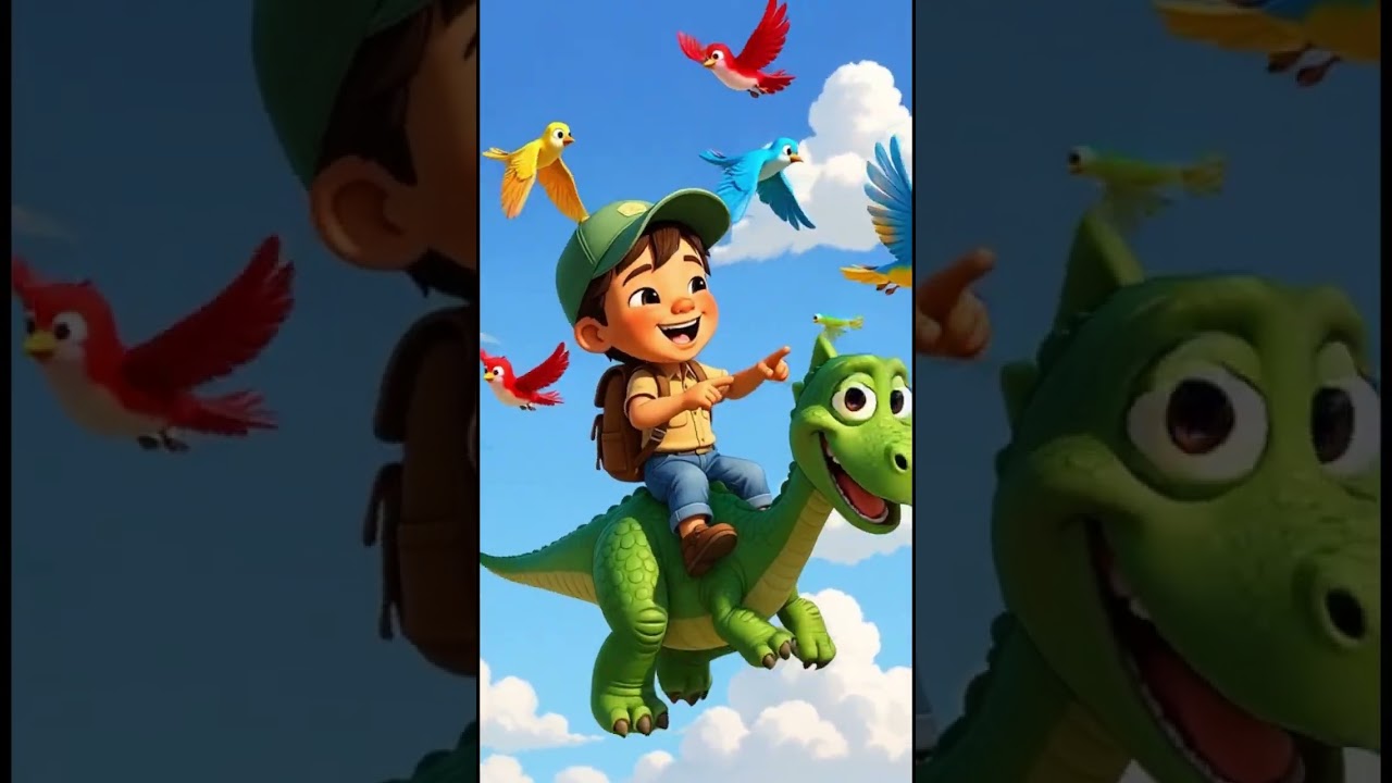 Cute Boy Riding Dinosaur 🦖 | Kids Adventure Story | Fun & Learning Cartoon