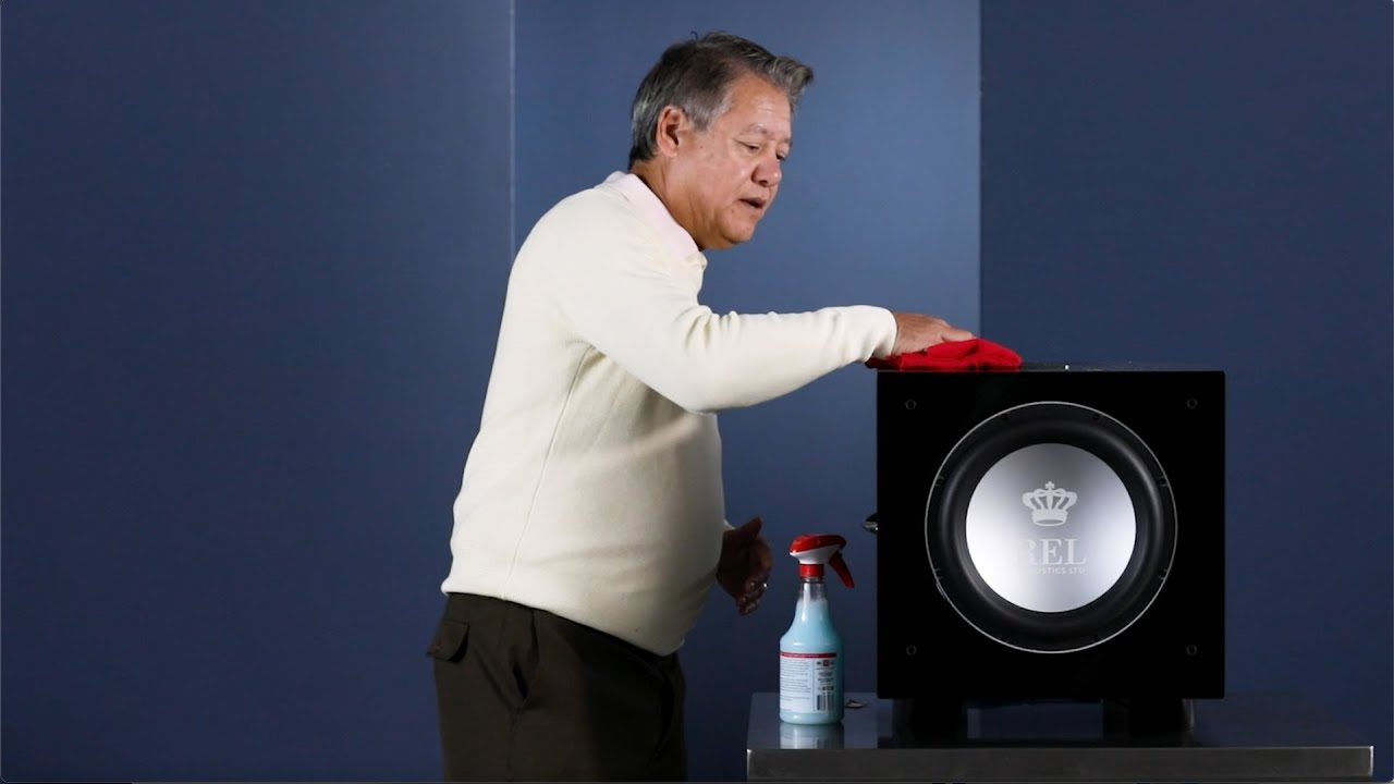 How to clean a REL Acoustics Subwoofer as well as most speakers with a high gloss finish