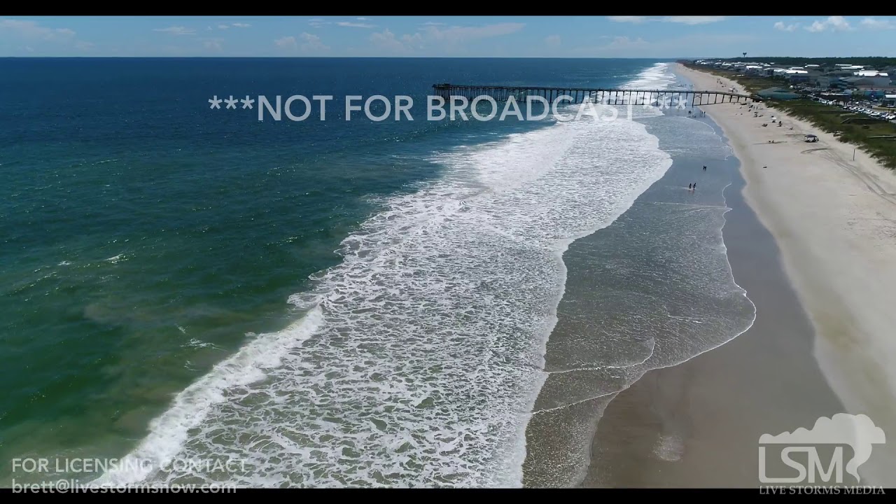 9 10 18 Carolina Beach, NC Drone Aerials Of Surf And Prep  Ahead of Hurricane Florence