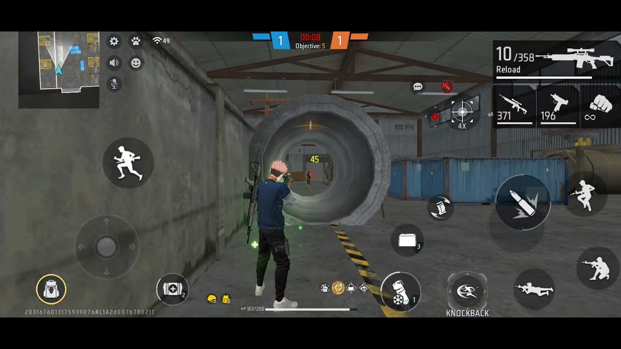 Game play  with  free fire game   1 vs 1