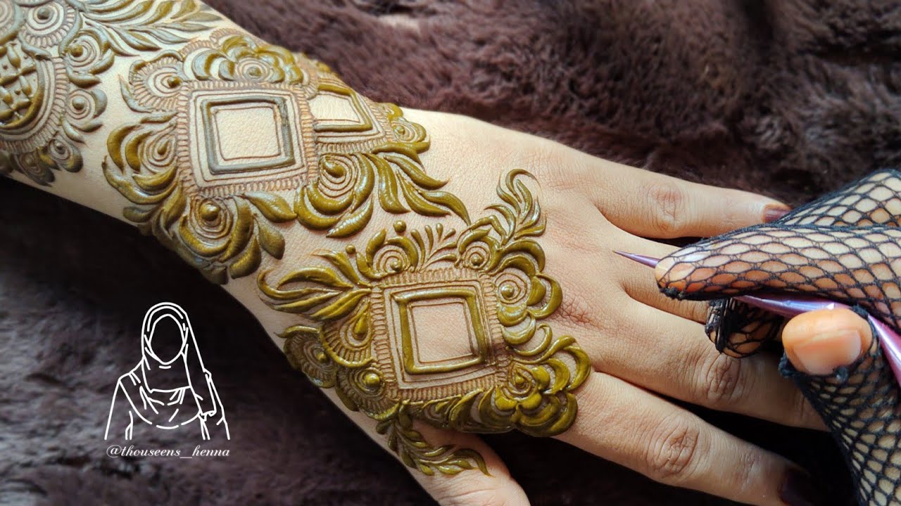 very stylish Khafeef bold Henna Design Tutorial | Latest Beautiful gulf design tutorial by Thouseen