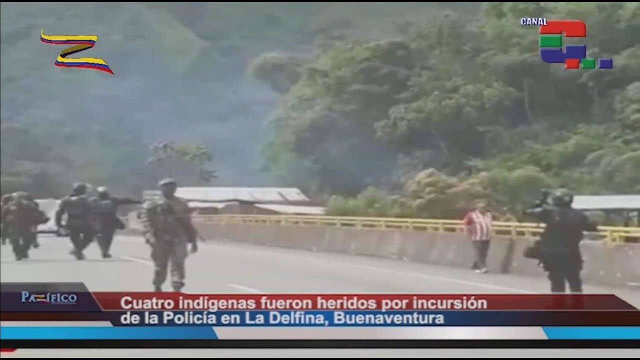 Policía arremete contra indígenas que protestan en La Delfina, Buenaventura, y deja cuatro heridos