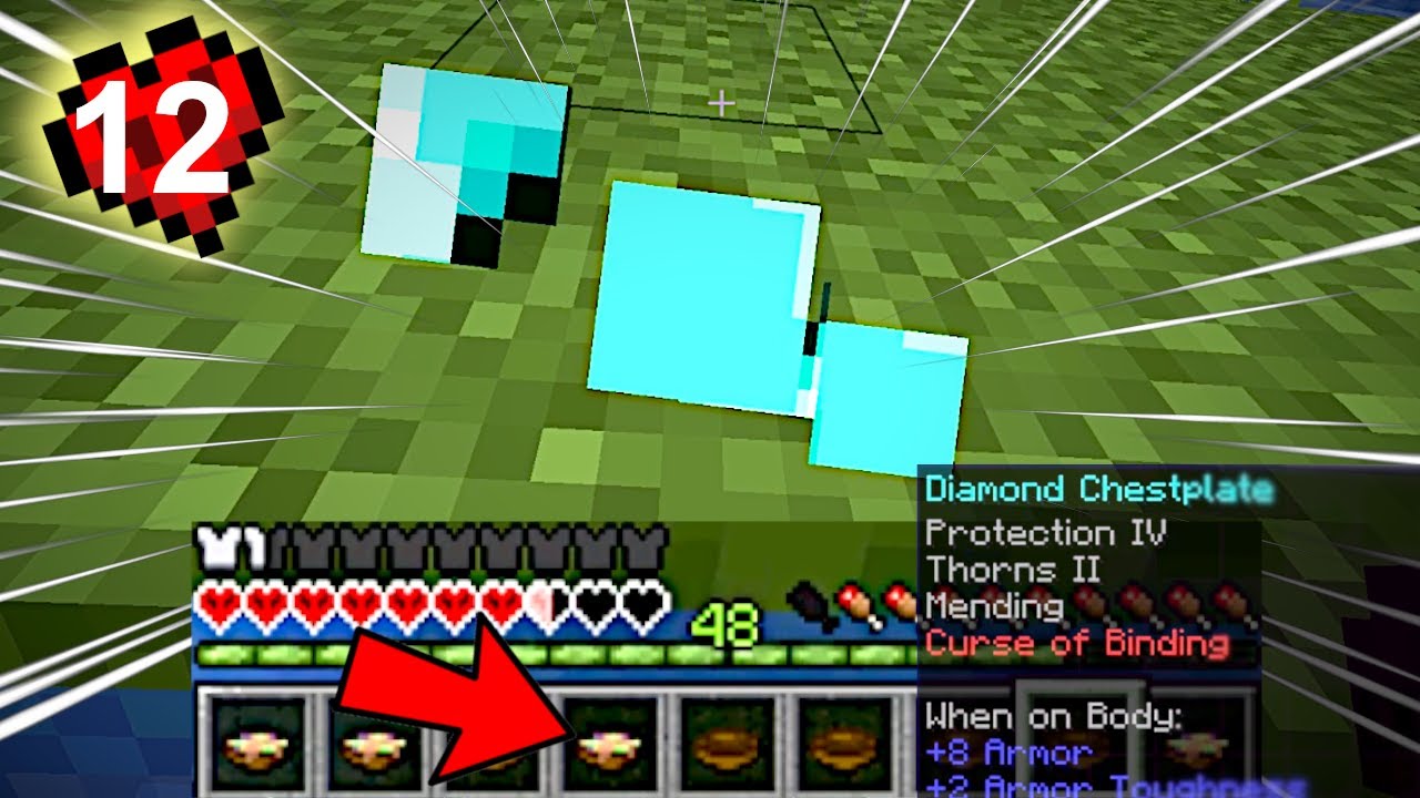 How to take off Curse of Binding Armor Ep12 Rushing Minecraft Hardcore