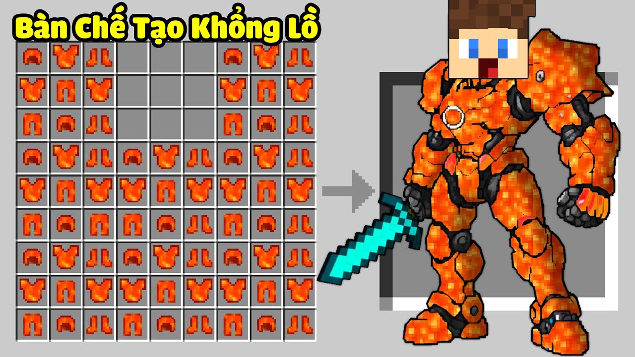 JayGray Bàn Chế Tạo Giáp Khổng Lồ Trong Minecraft🔥🤑Thử Thách Vũ Khí Nguyên Tố Lửa Siêu Ngầu