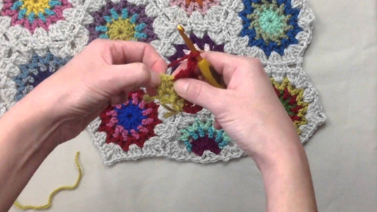 Indie Lovely Half Starflower Hexagon Crochet Pattern And Join As You Go Tutorial