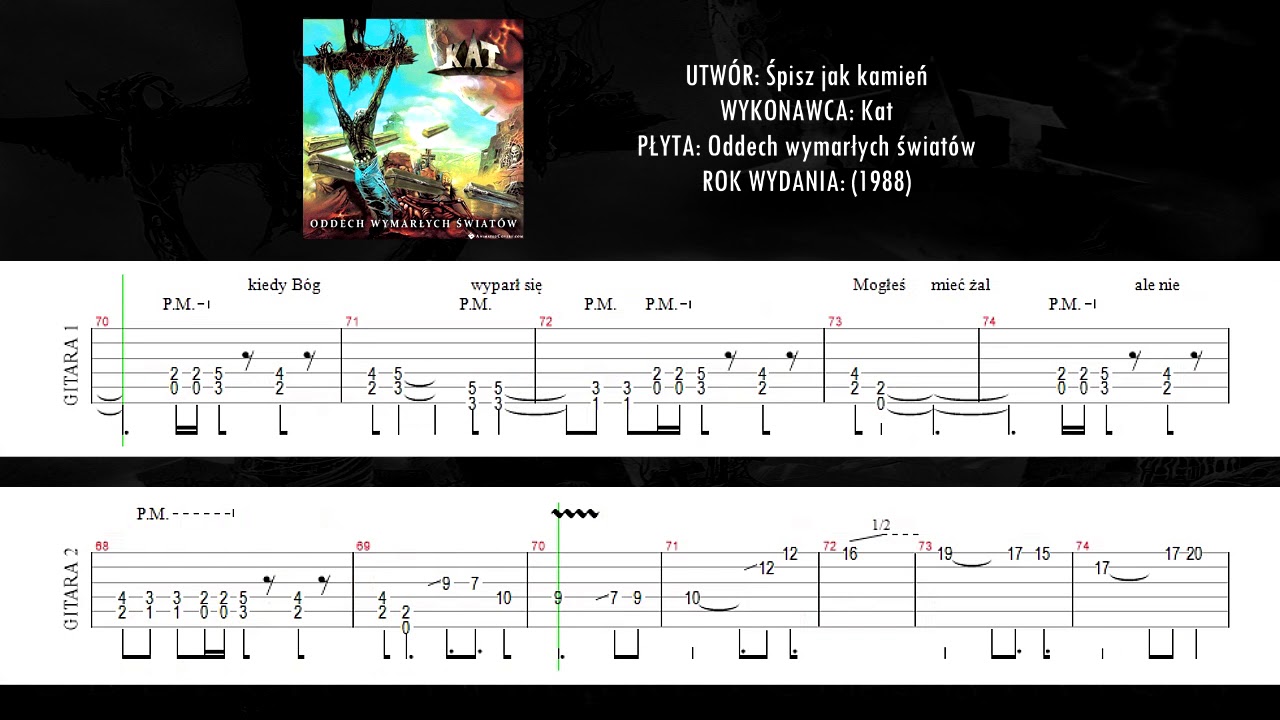 Kat - Śpisz jak kamień - tabulatura - (guitar tab)