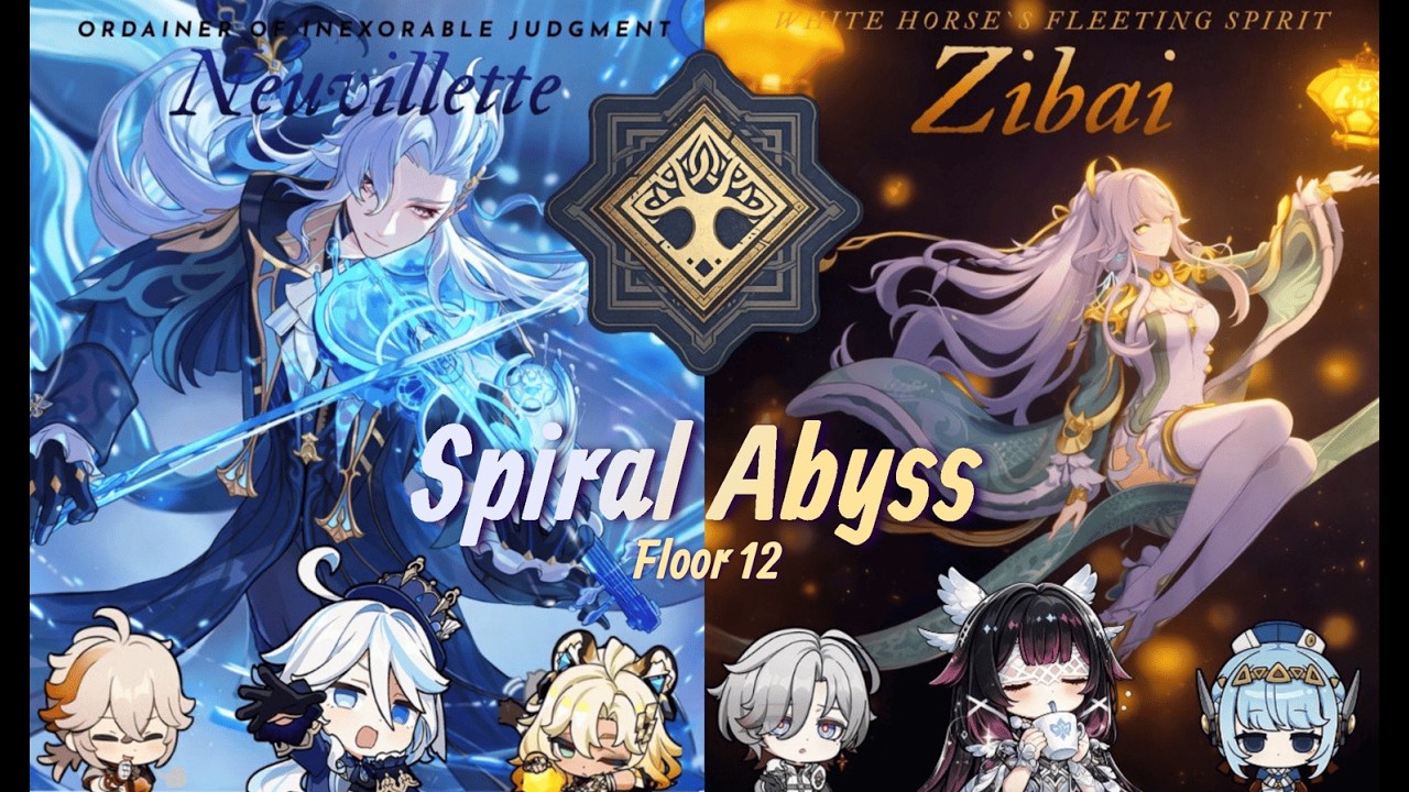 Genshin Impact | 6.3 Spiral Abyss C1R1 Neuvillette & C2 Zibai 12-3 full clear