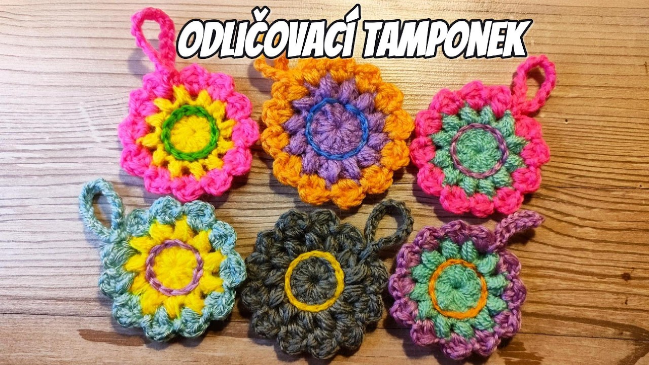 Háčkovaný odličovací tamponek (scrubbies)💚jednoduchý návod s pomalým pianem