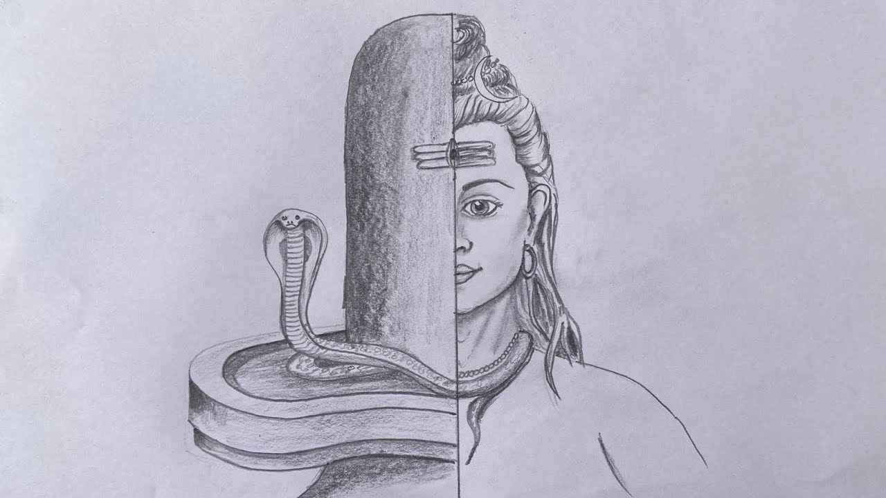 Maha Shivratri Drawing | How to draw Mahadev and Shivling | Shivratri Special Drawing | #mahadevart