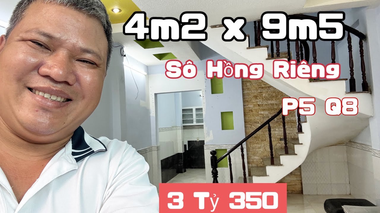 4m2x9m5 1 lâu ☑️ sô hong riêng - hoan công - hem 2m5 cách mặt tiền 30m ☑️ đường Bông sao P5 Q8