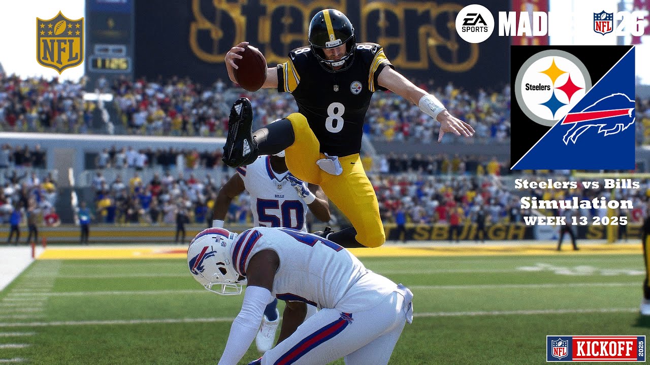 Madden 26 Pittsburgh Steelers vs Buffalo Bills WEEK 13 Simulation 2025 PS5 Game Play