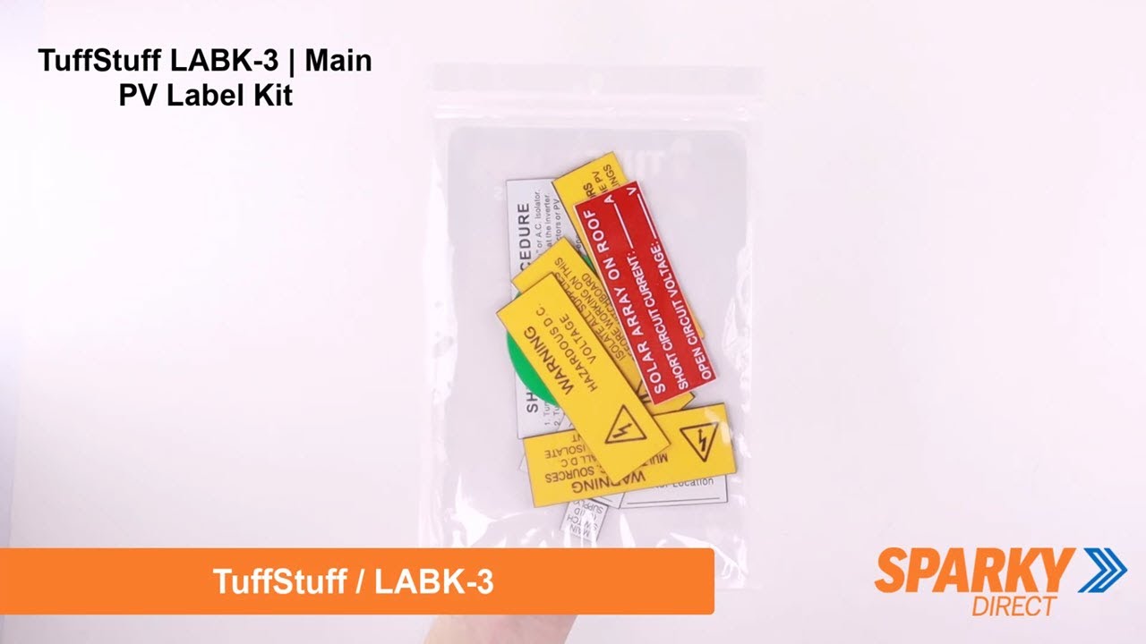 TuffStuff LABK-3 | Main PV Label Kit