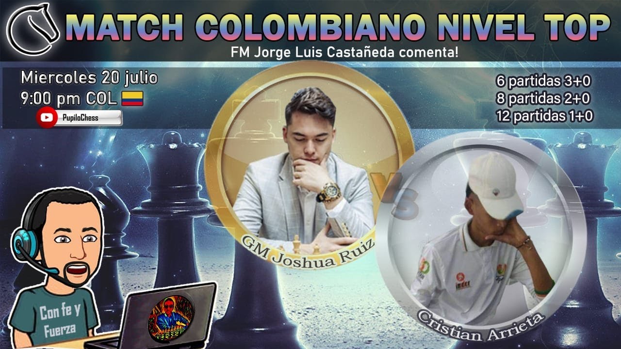 MATCH NIVEL TOP COLOMBIANO Narrado por FM Pupilochess! Lichess.org
