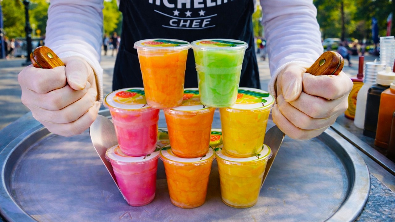 cotton candy ice cream rolls street food - ايس كريم رول غزل البنات