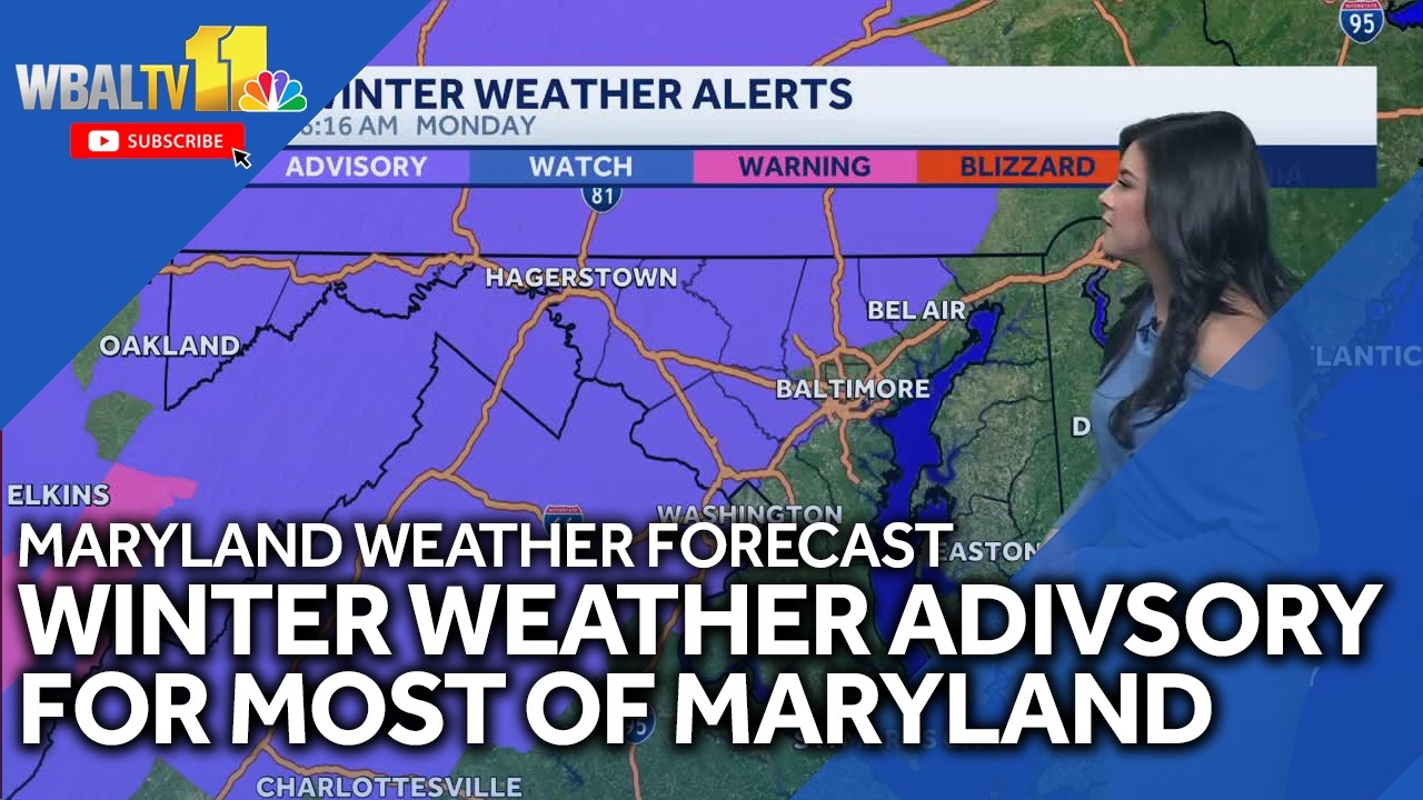 A chance of snow followed by a wintry mix Monday into Tuesday