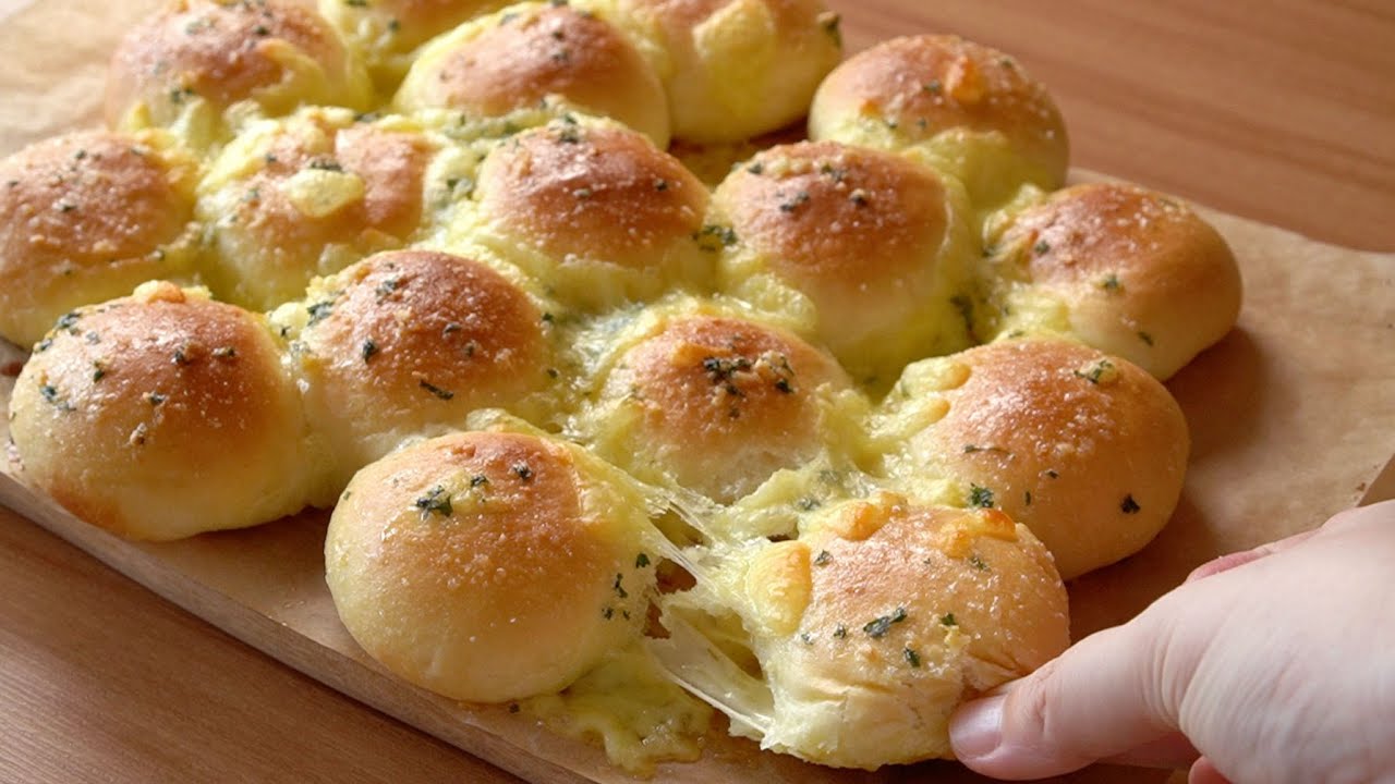 동글 돌글 치즈품은 마늘빵 무반죽으로 편하게 만들어요/Cheese Garlic Bread