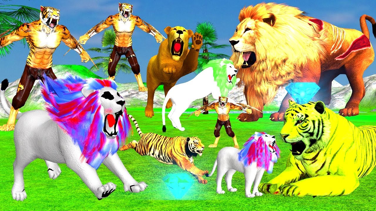 आँख चोर मानव बाघ अंधे शेर को मिली जंगल की राज़ गद्दी और शेरनी का केहर | animals stories |moral story