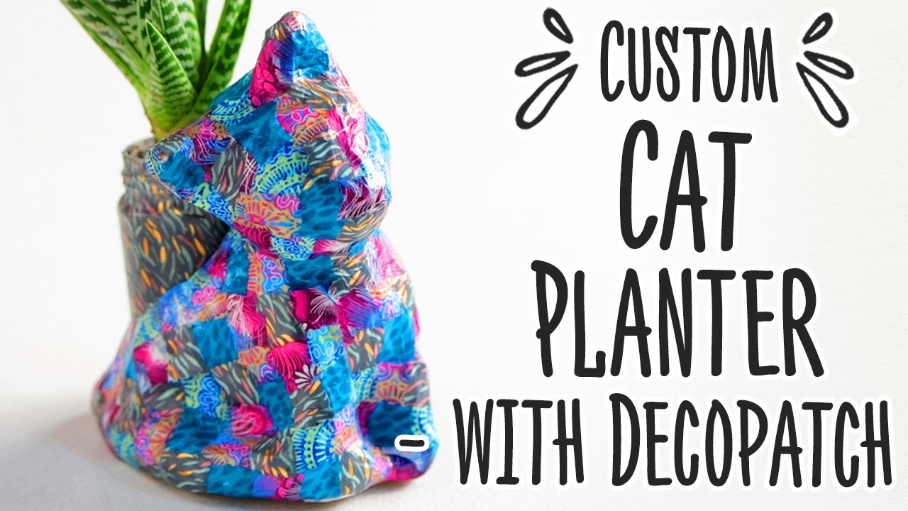Decoupage Cat Planter: DIY Home Decor Project With Decopatch | AD