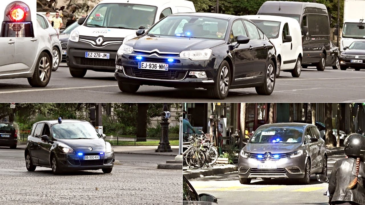 Voitures de Police Banalisées // Unmarked Police Cars Responding Compilation (French Sirens)