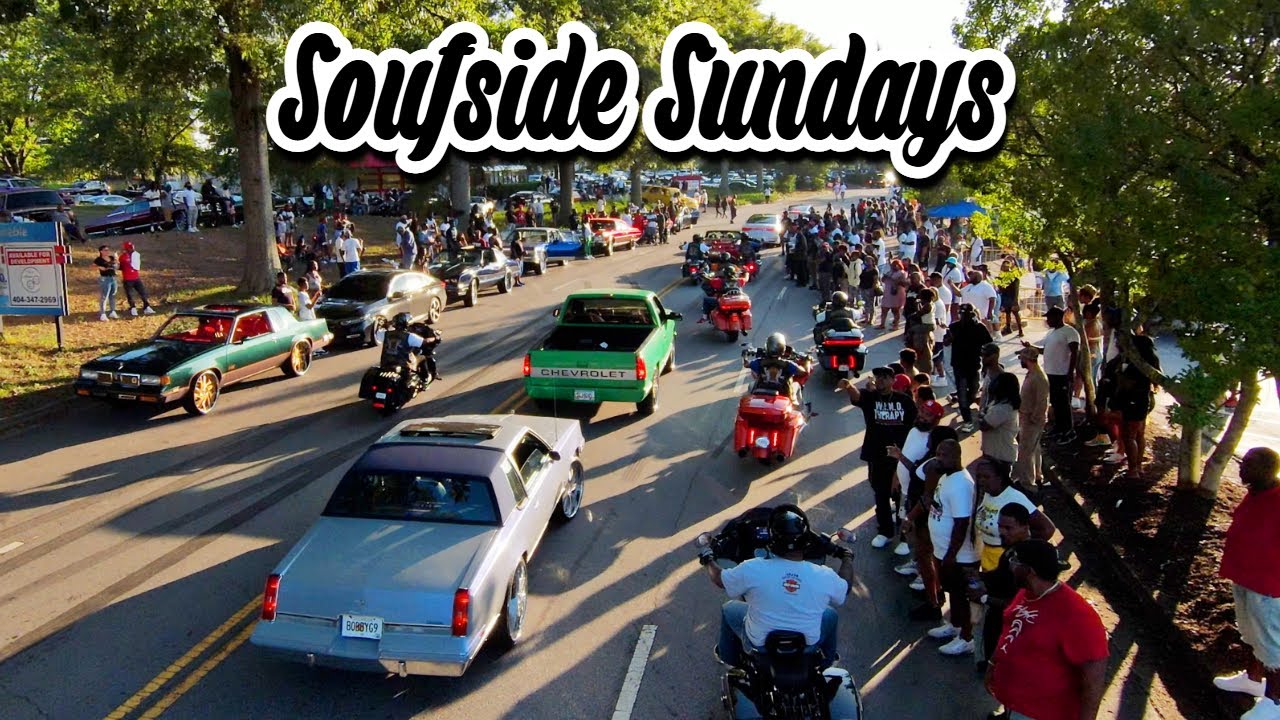 #SoufsideSundays 2024, Atlanta Monthly Custom Car Meet! 2 Chainz, C-Lo, CyberTrucks, Burnouts!