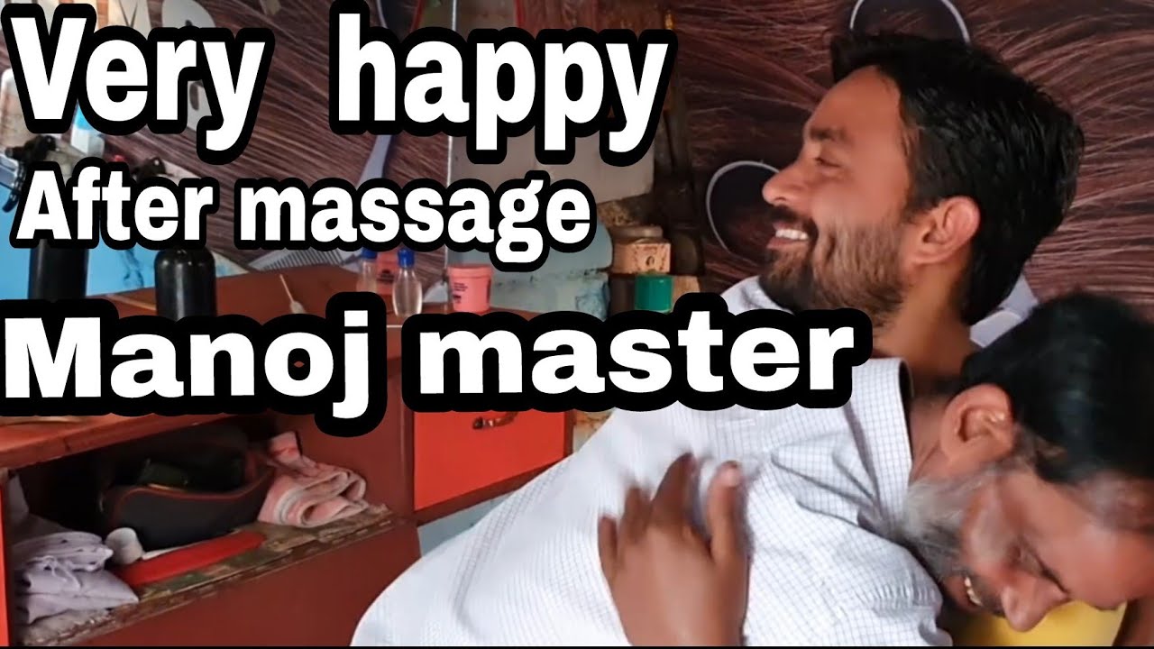 Manoj Master Head,neck massage💈Ear cleaning with🔥 fire techniques by Indian legendary barber//asmr