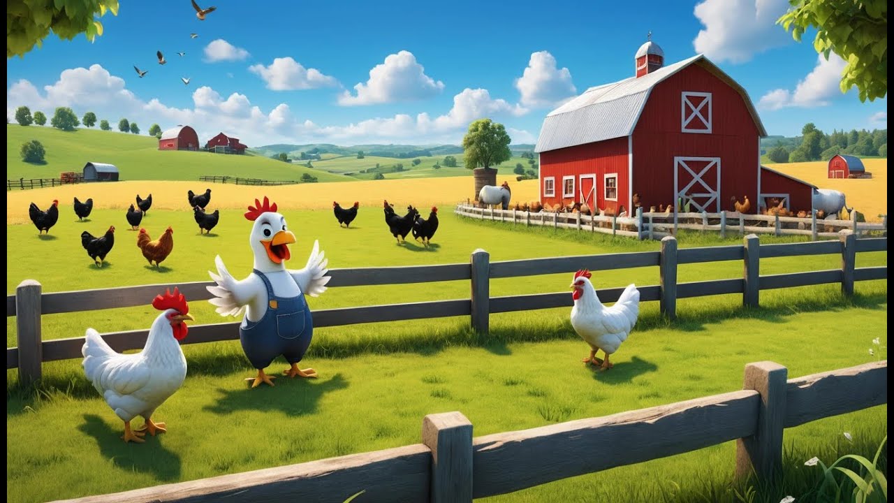 Chicken Parade on the Farm Lane | Marching Fun Farm Song for Kids
