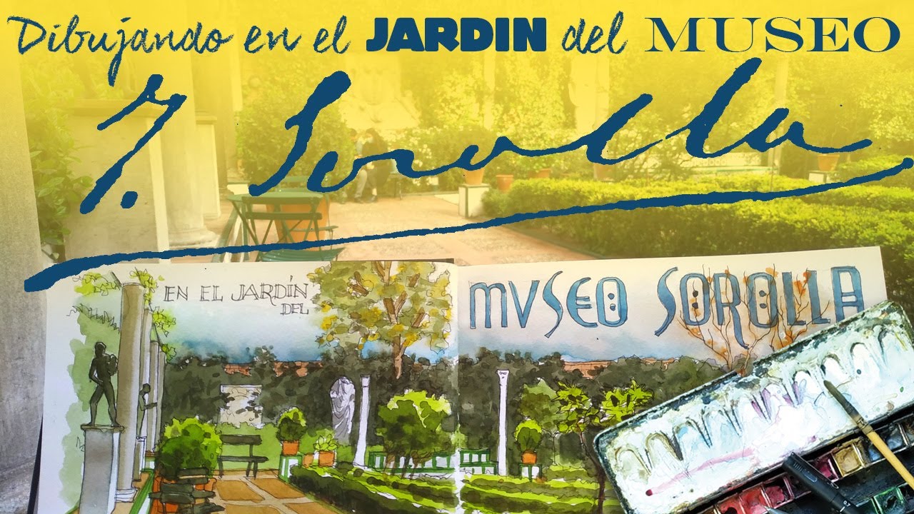Como dibujar un jardin en vivo. Museo Sorolla, Madrid. Sketch of a garden in watercolor step x step.