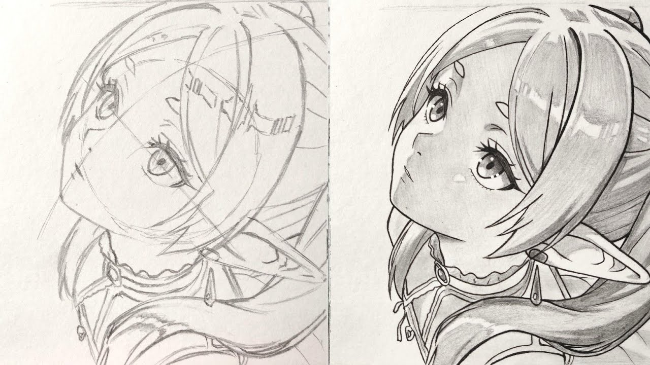 How to Draw Anime girl Frieren | drawing tutorial | how to draw anime girl