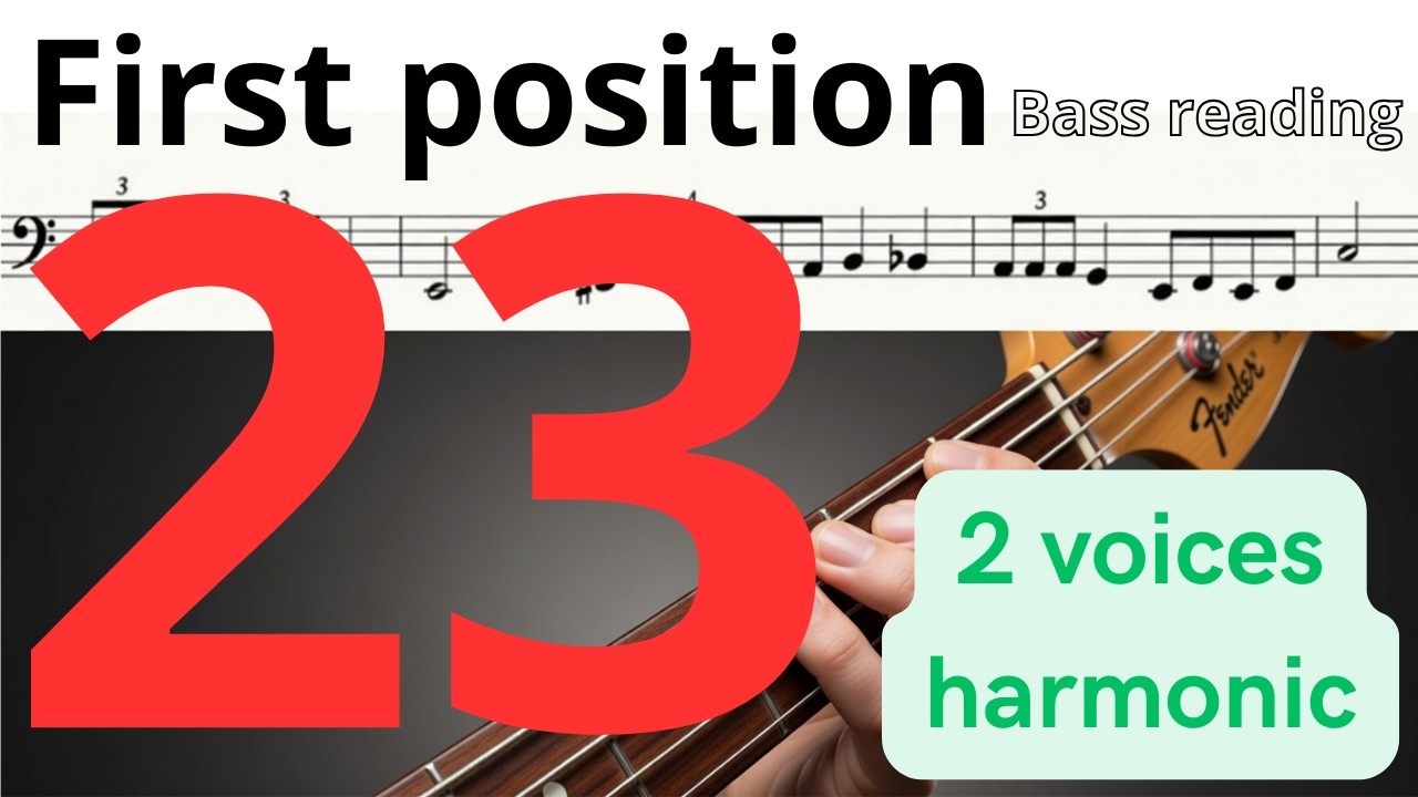 #23 Bass Harmonic Sight-Reading Exercise | Daily Practice (Bajo eléctrico)