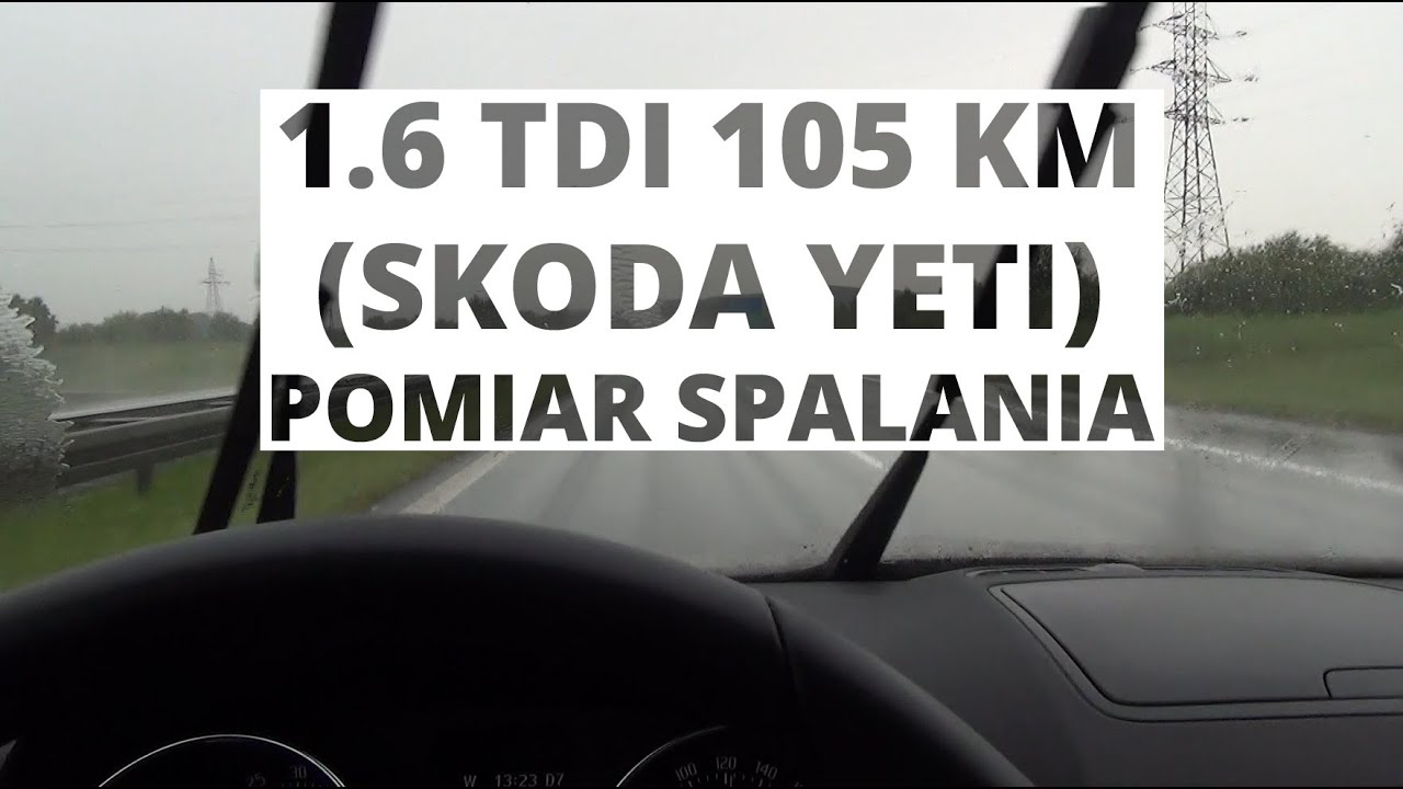Skoda Yeti 1.6 TDI 105 KM - pomiar spalania