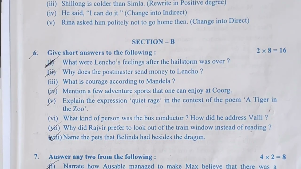 HSLC FINAL EXAM 2023 ENGLISH QUESTION PAPER