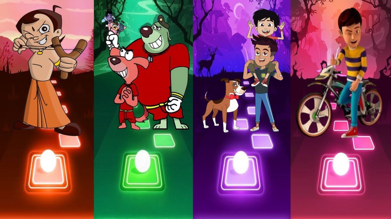 Chhota Bheem Vs Pakdam Pakdai Vs Chikoo and Bunty Vs Rudra - Tiles Hop EDM Rush