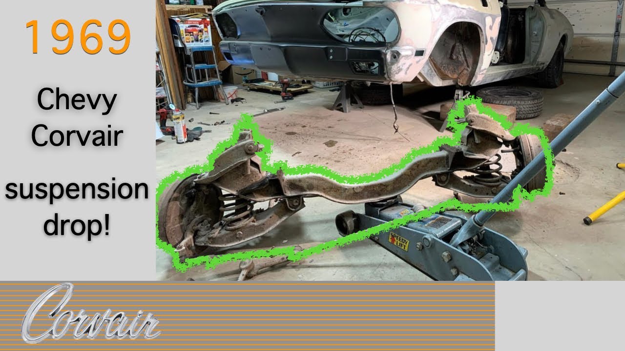 How to drop the suspension on a late model Chevrolet Corvair. 1969 Corvair Monza Restoration Part 3