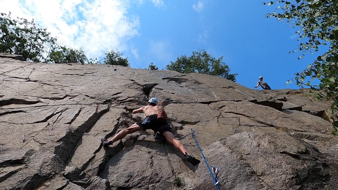 Climbing on Bornholm Island in Denmark