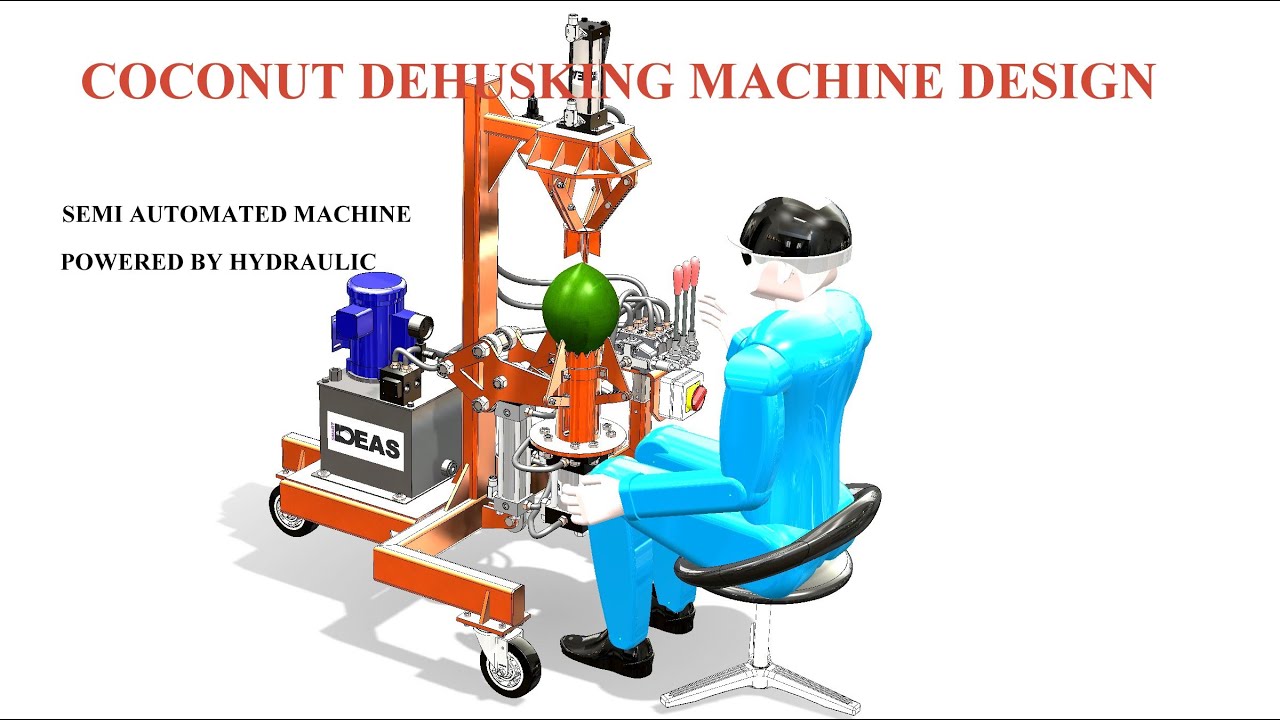 Coconut Husk  Removing Machine  #solidworks, #design, #coconut,#hydraulic , #cad,#seo