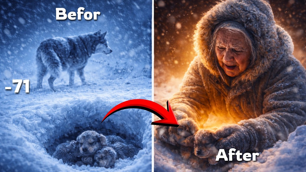 In the Deadly Siberia Cold, an Old Woman Became Their Only Hope To Save Puppies