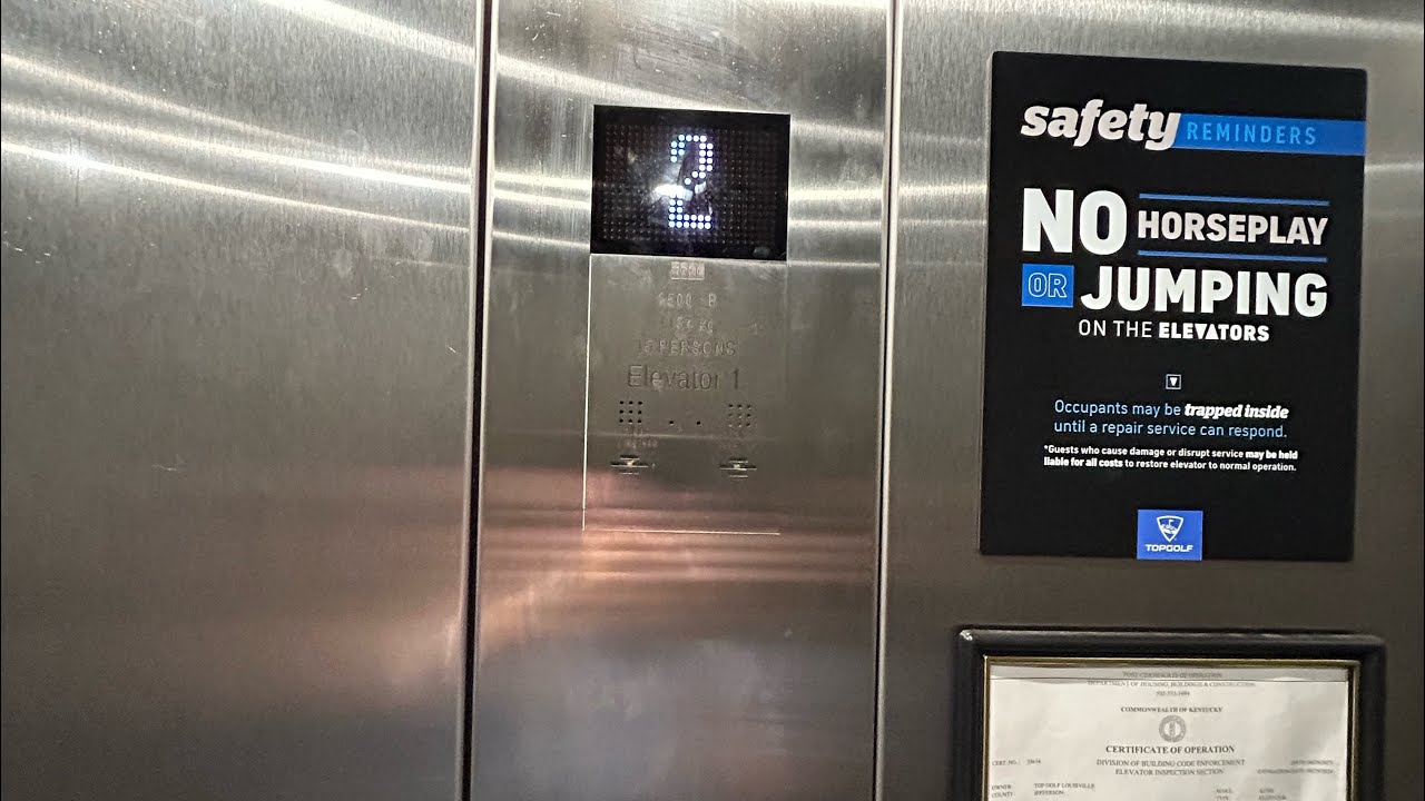 Kone EcoDisc MRL Traction Elevator At Topgolf Oxmoor Center In Louisville, KY