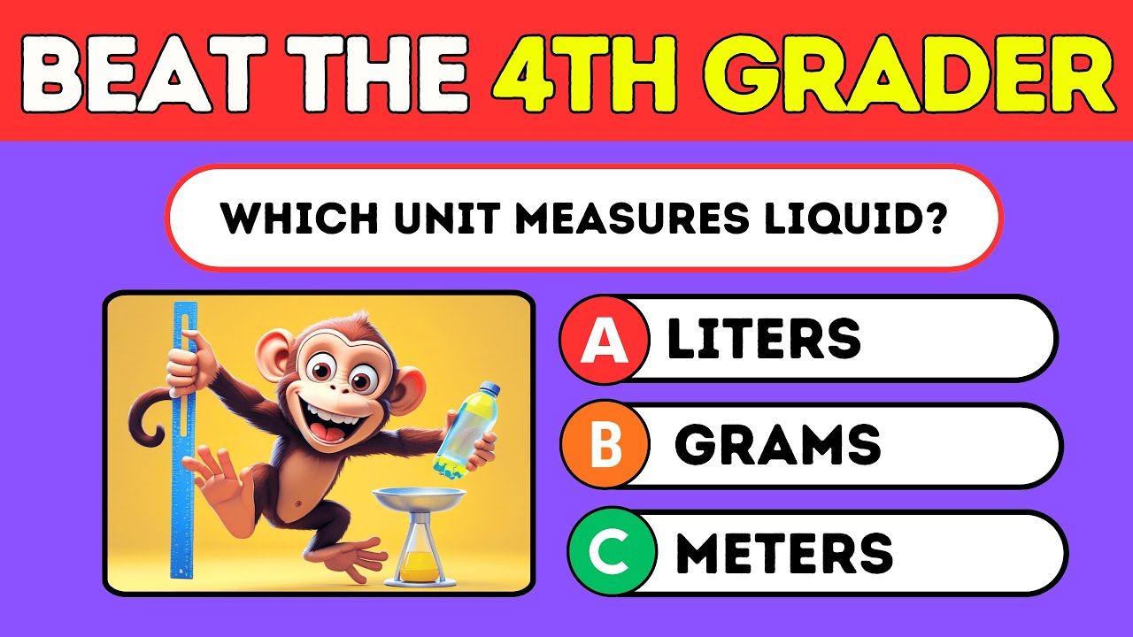 Math Measurement Quiz 📏⚖️⏰ Length, Weight & Time Challenge for Grade 4