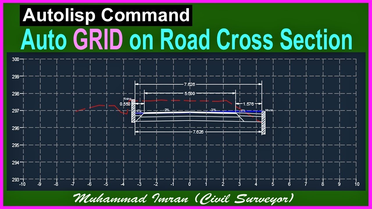 Auto GRID in Road Cross Section||Autolisp Command
